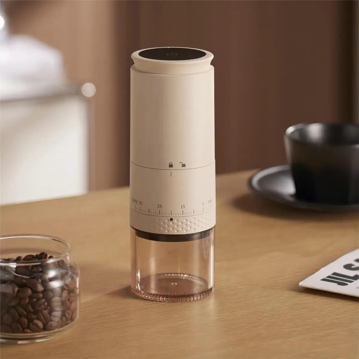 1500Mah Electric Coffee Grinder Externally Adjustable Type-C Charging Coffee Burr Grinder Bean Grinding Machine Coffee Maker