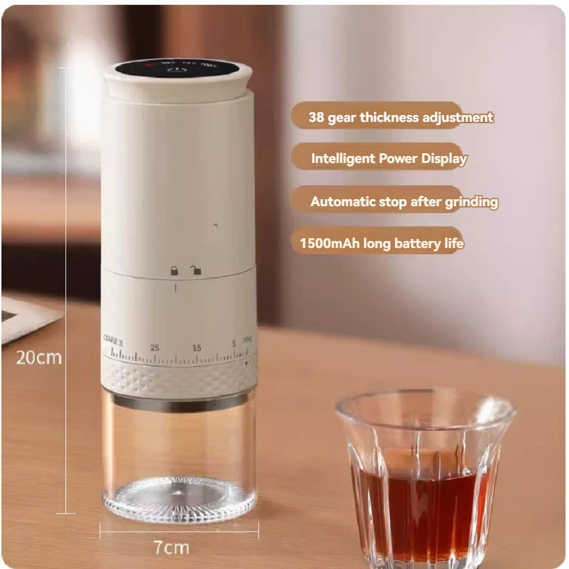 1500Mah Electric Coffee Grinder Externally Adjustable Type-C Charging Coffee Burr Grinder Bean Grinding Machine Coffee Maker